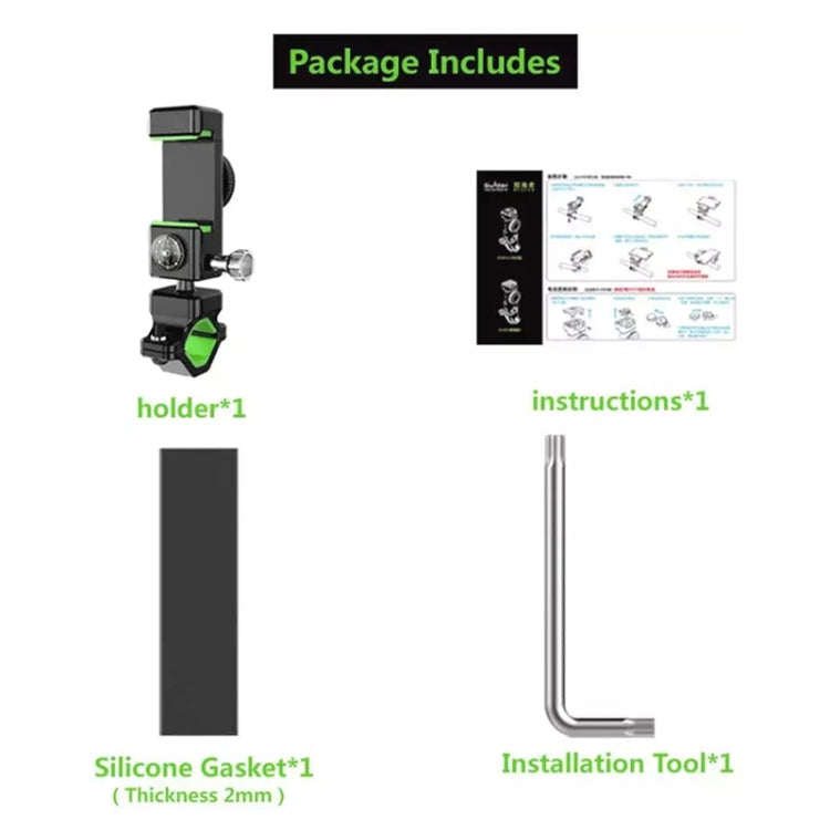 Bicycle / Motorcycle Anti-theft Anti-take Off Mobile Phone Holder without Light (Green)