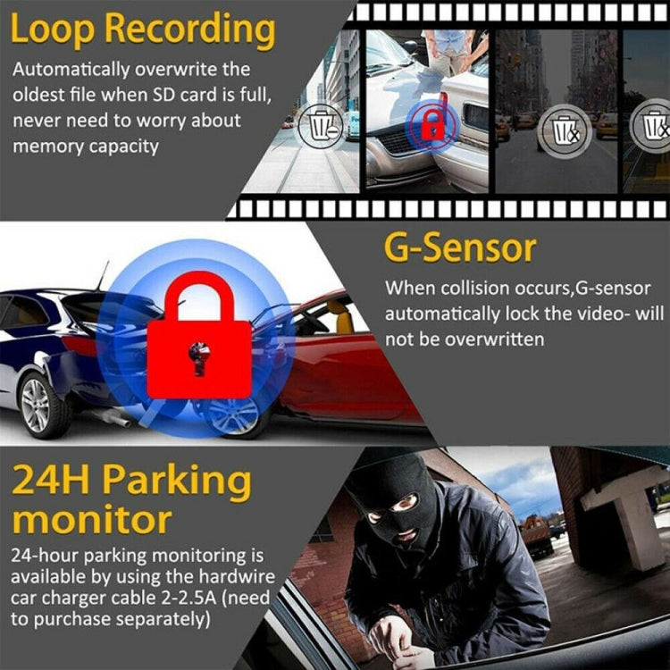 F9 Car Front and  Inner Dual Camera HD Infrared Night Vision Car Driving Recorder