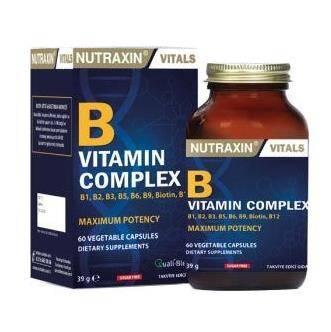 Nutraxin B Vitamin Complex Supplement - 60 Capsules, Gluten-Free, Supports Overall Health
