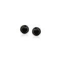 14k White Gold Stud Earrings with Black 5mm Faceted Cubic Zirconia