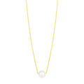 14k Yellow Gold Pearl Solitaire Necklace