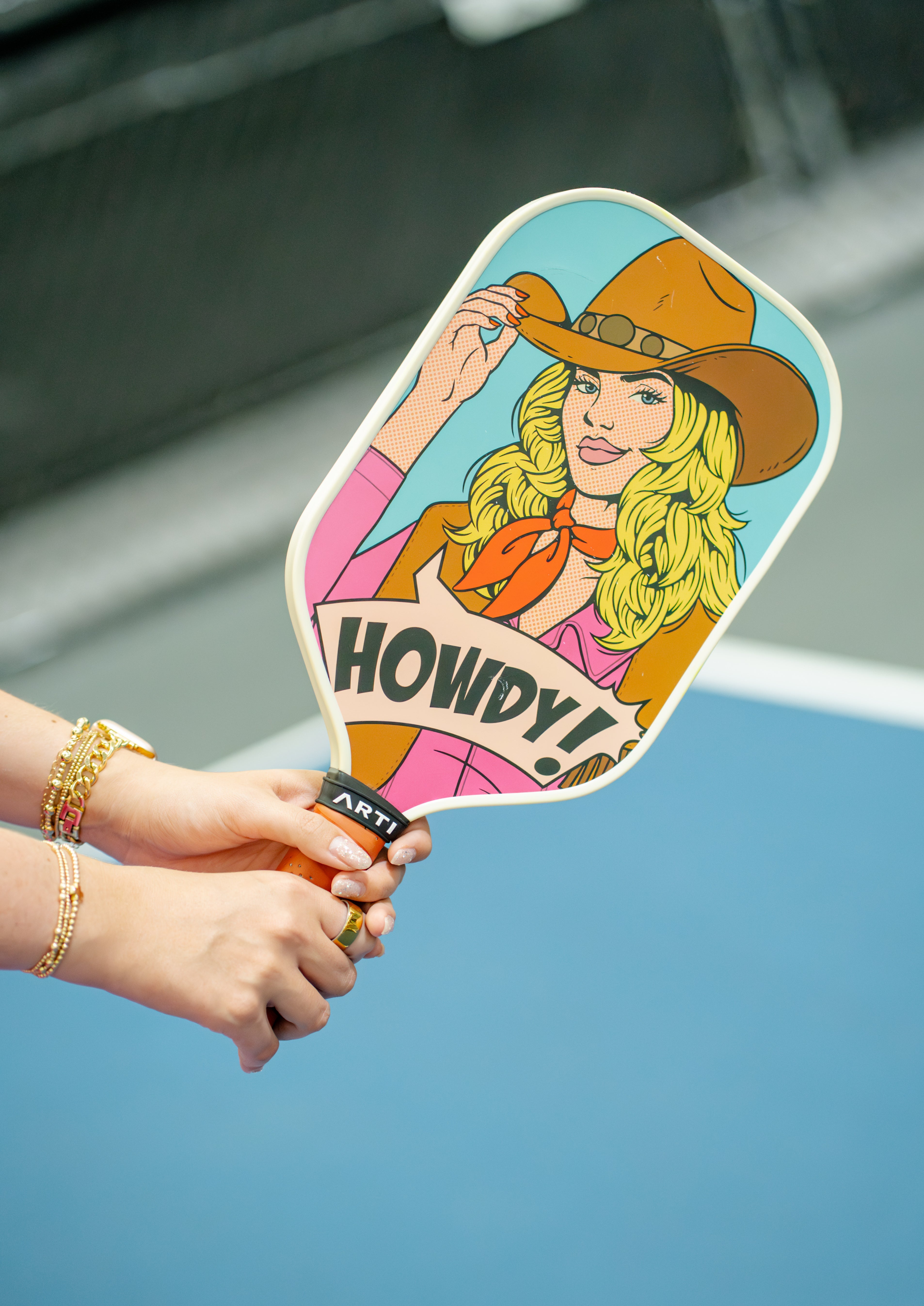 ARTI 16mm T700 Carbon Fiber Kristen & Kristy "HOWDY" Pickleball Paddle - USA Pickleball Approved