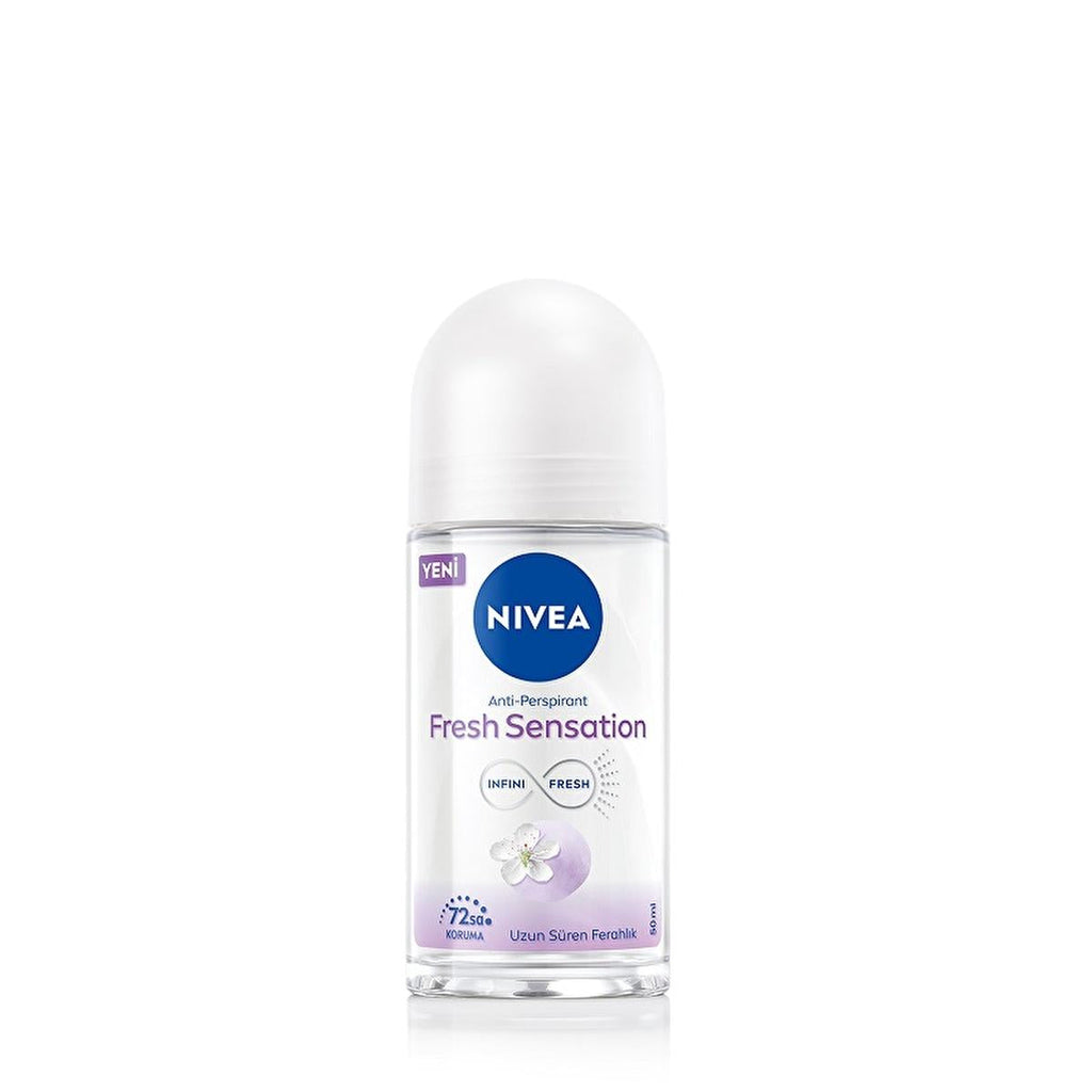 NIVEA Fresh Sensation Deodorant Roll-On for Women - 72-Hour Anti-Perspirant Protection, Long-Lasting Freshness