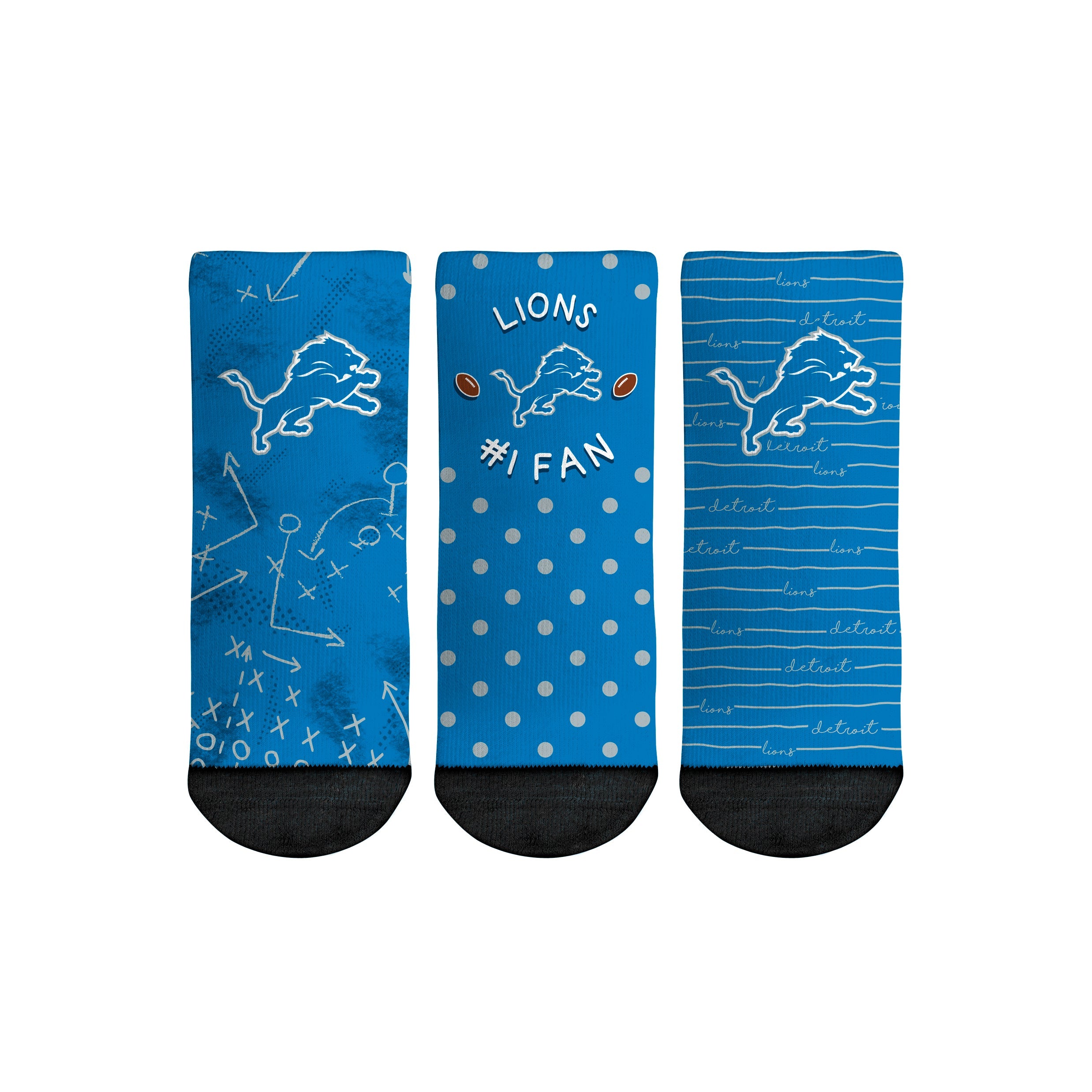 Detroit Lions - Number 1 Fan 3-Pack (Toddler)