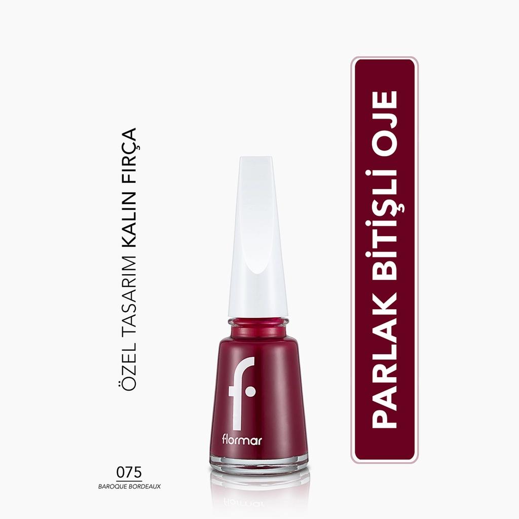 Flormar Nail Enamel 075 Baroque Bordeaux High Pigment Polish 11ml