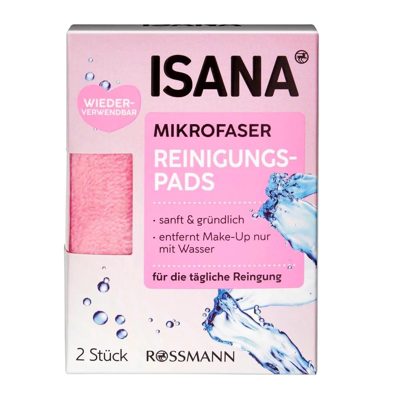 Isana Microfiber Facial Cleansing Pads for Gentle Makeup Removal 2-Pack