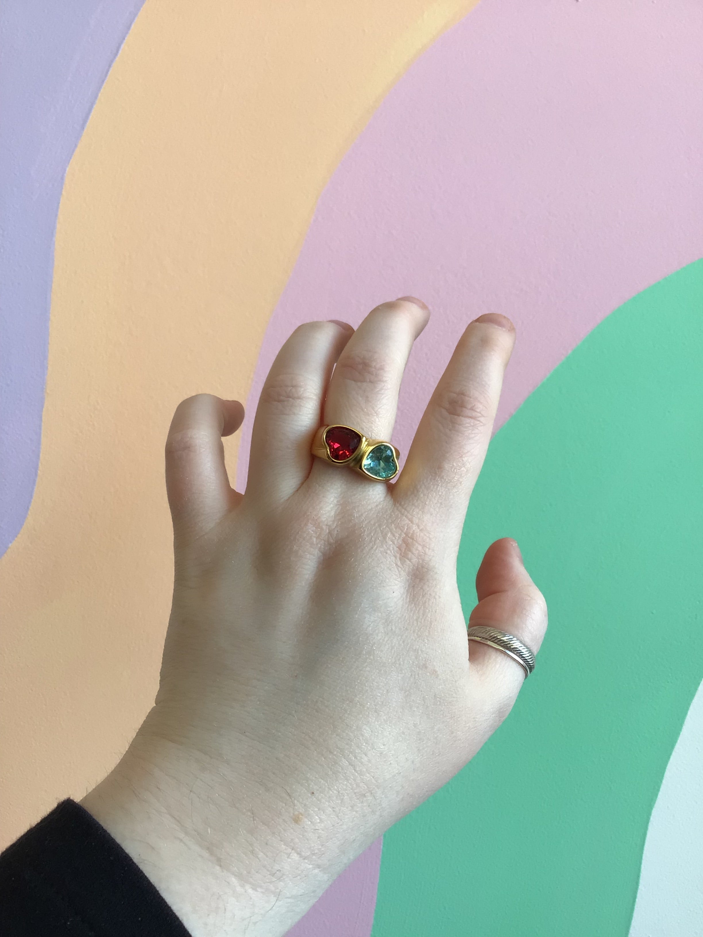 Hearts Mingle Titanium Ring
