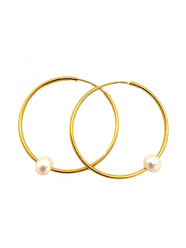 Pearly Hoops Earrings