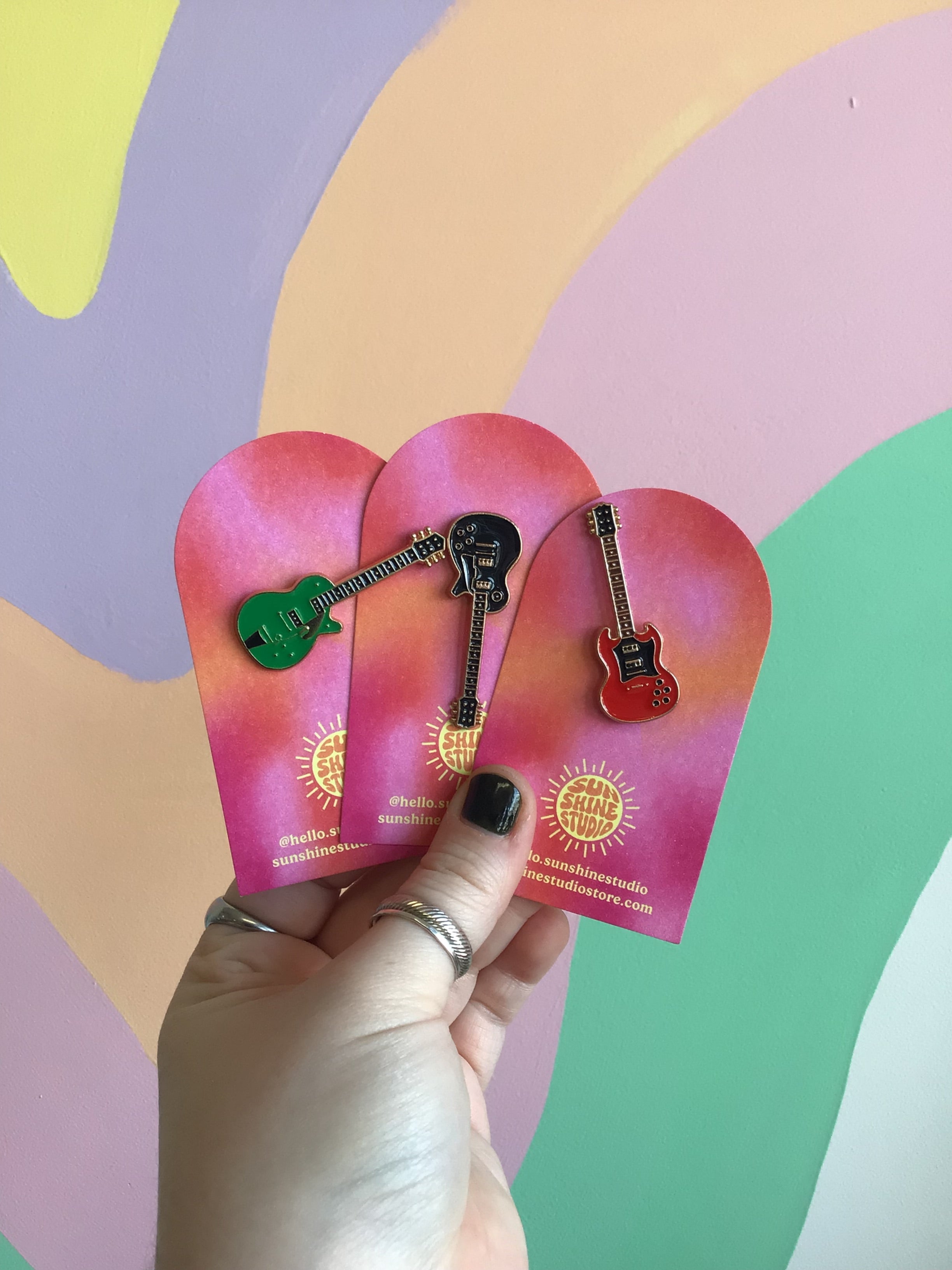 Guitar Enamel Pins