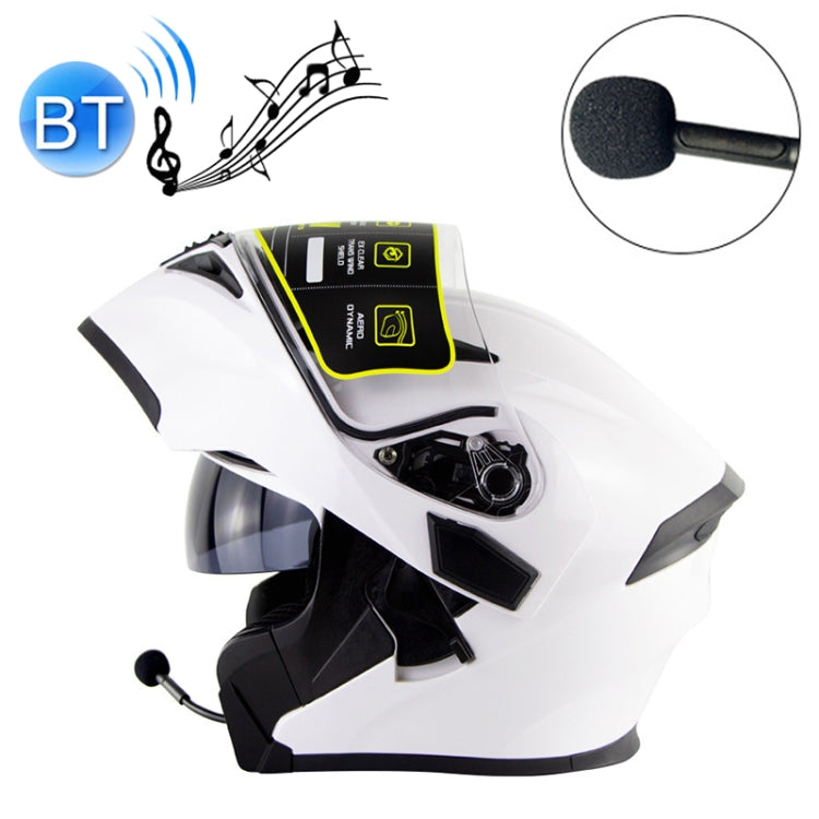 Soman 955 Skyeye Motorcycle Full / Open Face Bluetooth Helmet Headset Full Face, Supports Answer / Hang Up Calls(Pearl White)