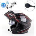 Soman 955 Skyeye Motorcycle Full / Open Face Bluetooth Helmet Headset Full Face, Supports Answer / Hang Up Calls(Black Red)