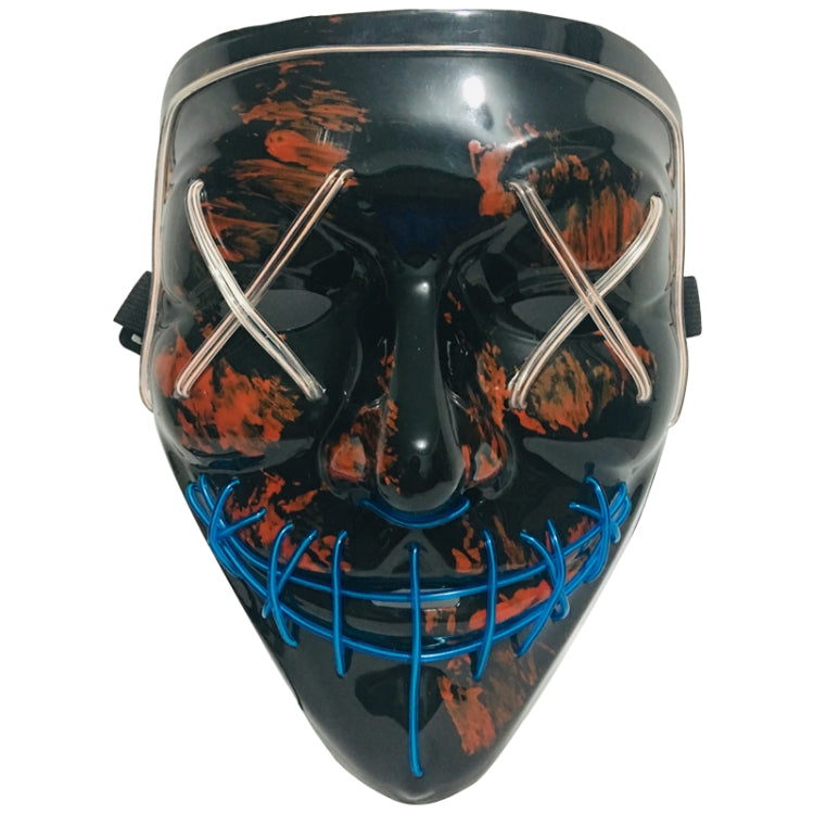 Halloween Festival Party X Face Seam Mouth Two Color LED Luminescence Mask(White Blue)