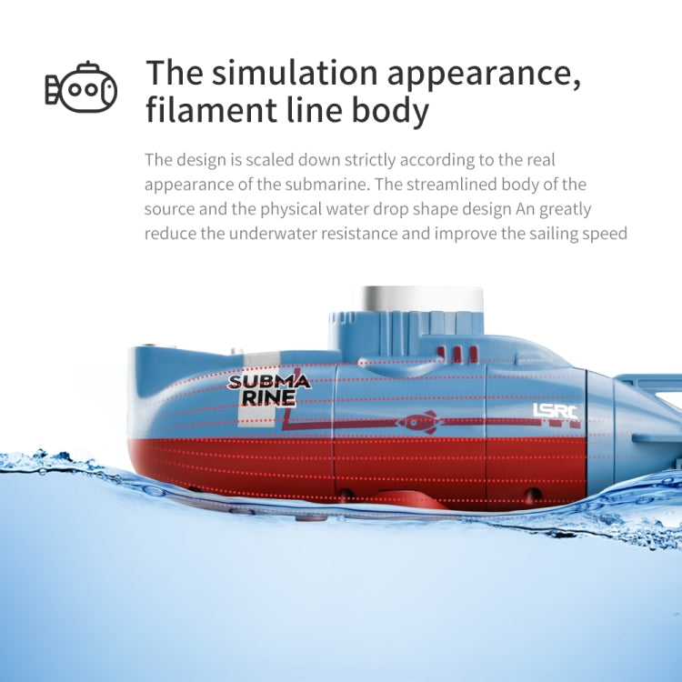 LSRC Mini USB Charging Remote Control Submarine Children Toy(Blue)