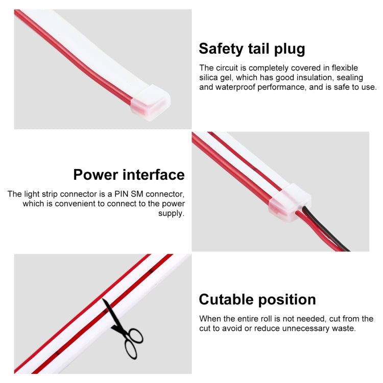 CJ-1206 12V 6A 5m IP65 Waterproof Silicone Neon LED Strip Light(Red)