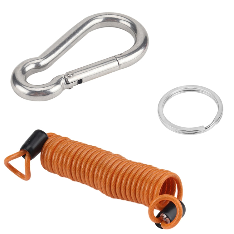 RV Trailer Spring Safety Rope Breakaway Cable, Safety Buckle Size:M8 x 80mm(Orange)