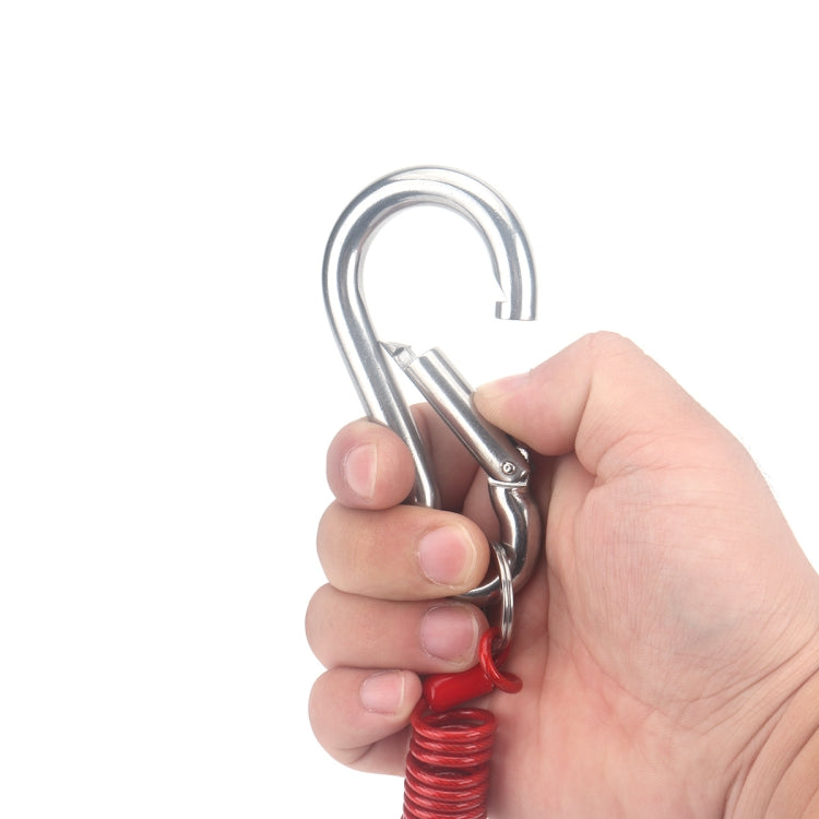 RV Trailer Spring Safety Rope Breakaway Cable, Safety Buckle Size:M8 x 80mm(Silver)