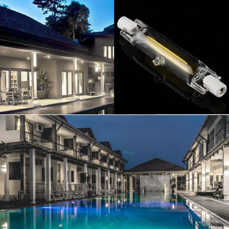 R7S 220V 5W 78mm COB LED Bulb Glass Tube Replacement Halogen Lamp Spot Light(6000K White Light)