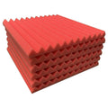 6pcs / Pack 30x30x2.5cm Triangular Groove Style Recording Studio Drum Video Room Sound Insulation Board Silencer Cotton(Red)