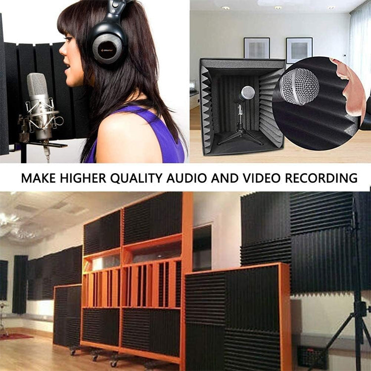 6pcs / Pack 30x30x2.5cm Triangular Groove Style Recording Studio Drum Video Room Sound Insulation Board Silencer Cotton(Red)