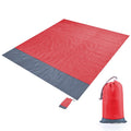 Polyester Waterproof Plaid Cloth Pocket Picnic Mat Outdoor Camping Beach Mat, Size: 2.1 x 2m(Red + Gray)
