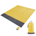 Polyester Waterproof Plaid Cloth Pocket Picnic Mat Outdoor Camping Beach Mat, Size: 2.1 x 2m(Yellow + Dark Gray)