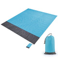 Polyester Waterproof Plaid Cloth Pocket Picnic Mat Outdoor Camping Beach Mat, Size: 2.1 x 2m(Light Blue + Dark Gray)