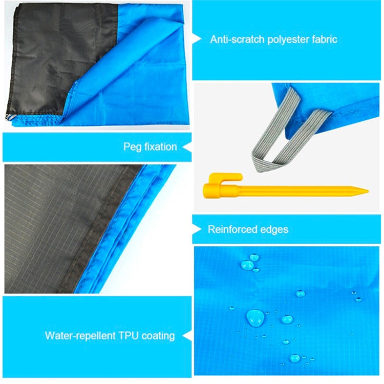 Polyester Waterproof Plaid Cloth Pocket Picnic Mat Outdoor Camping Beach Mat, Size: 2.1 x 2m(Royal Blue + Dark Gray)