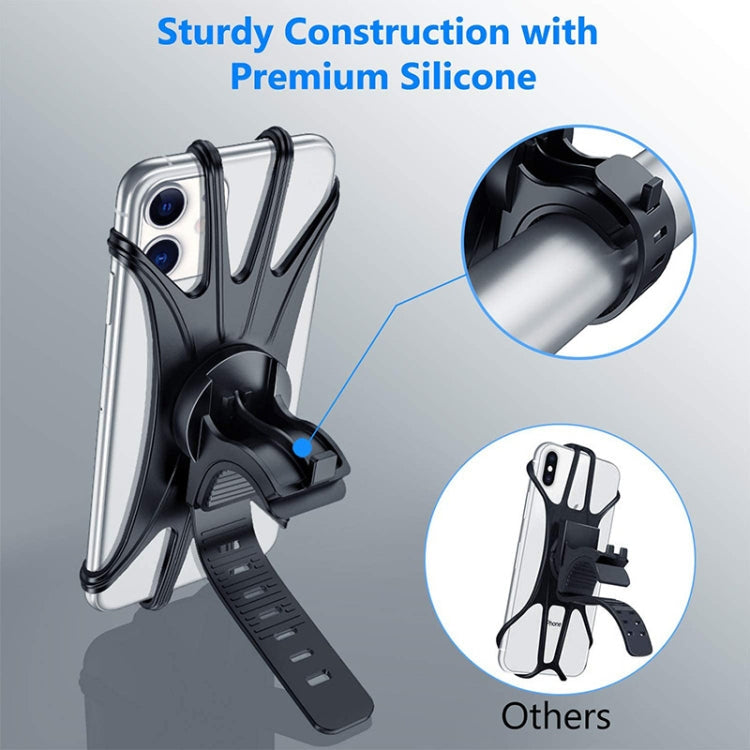 360 Degree Rotation Silica Gel Bicycle Phone Holder for 4-6.8 inch Mobile Phone(Black)