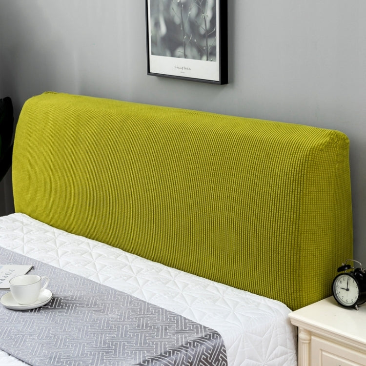 Polar Fleece Elastic Full Covered Headboard Dust Cover, Size:180cm(Emerald Yellow)