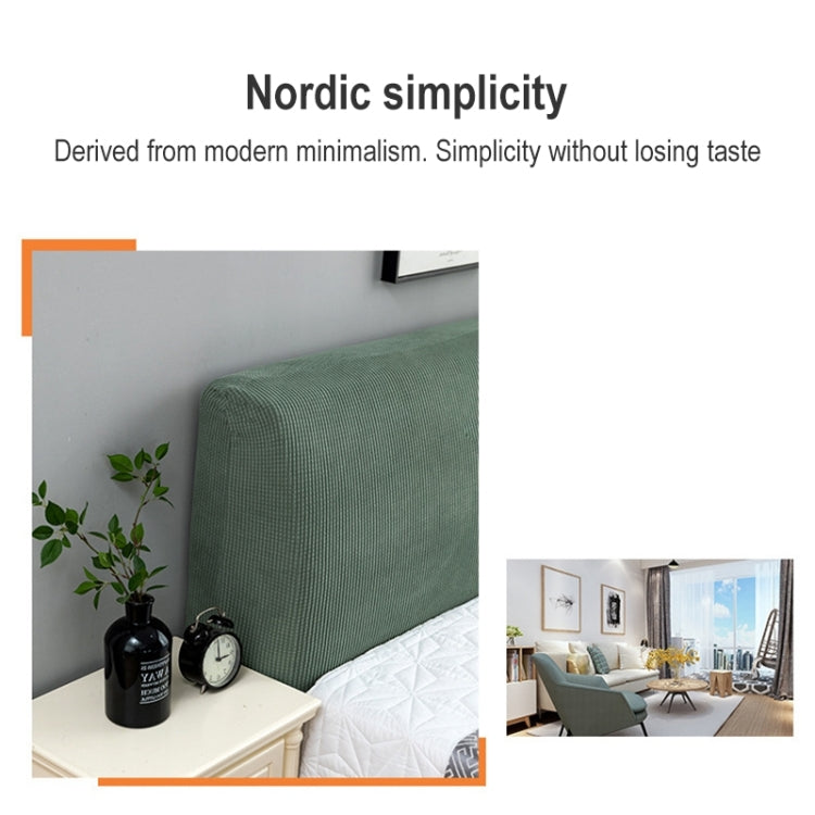 Polar Fleece Elastic Full Covered Headboard Dust Cover, Size:180cm(Light Gray)