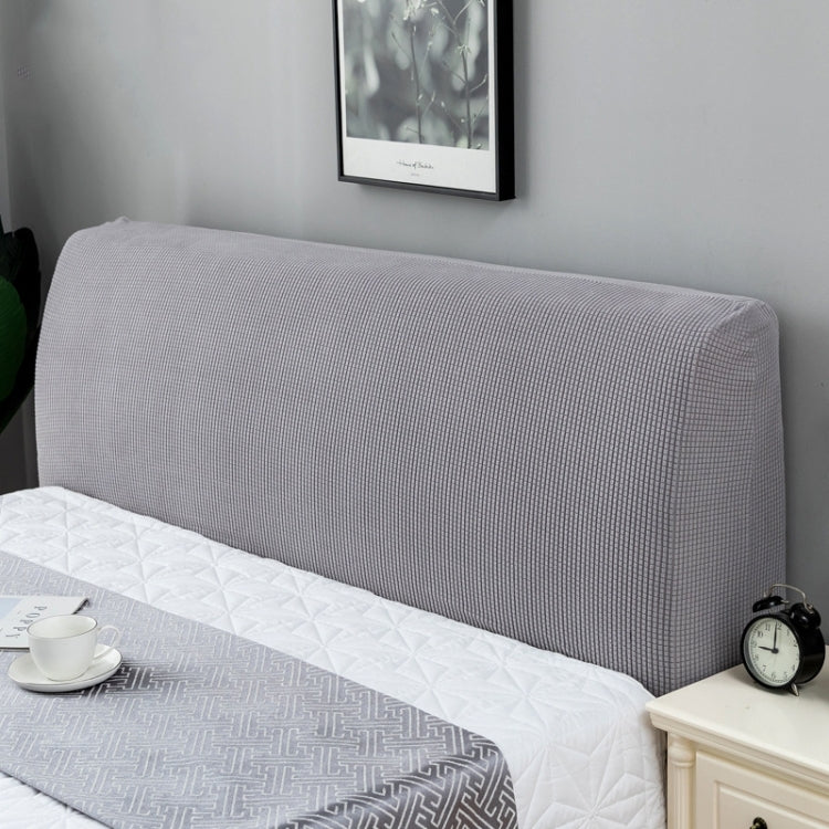 Polar Fleece Elastic Full Covered Headboard Dust Cover, Size:220cm(Light Gray)