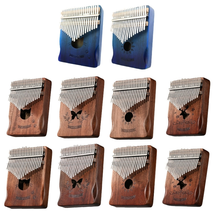 21 Tone Acacia Wood Thumb Piano Kalimba Musical Instruments(Coffee-Cat)