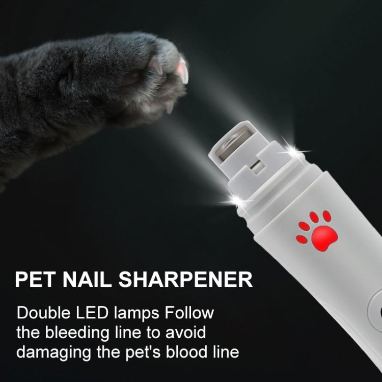 RC-306 Animal Nail Grinder USB Automatic Manicure(White)