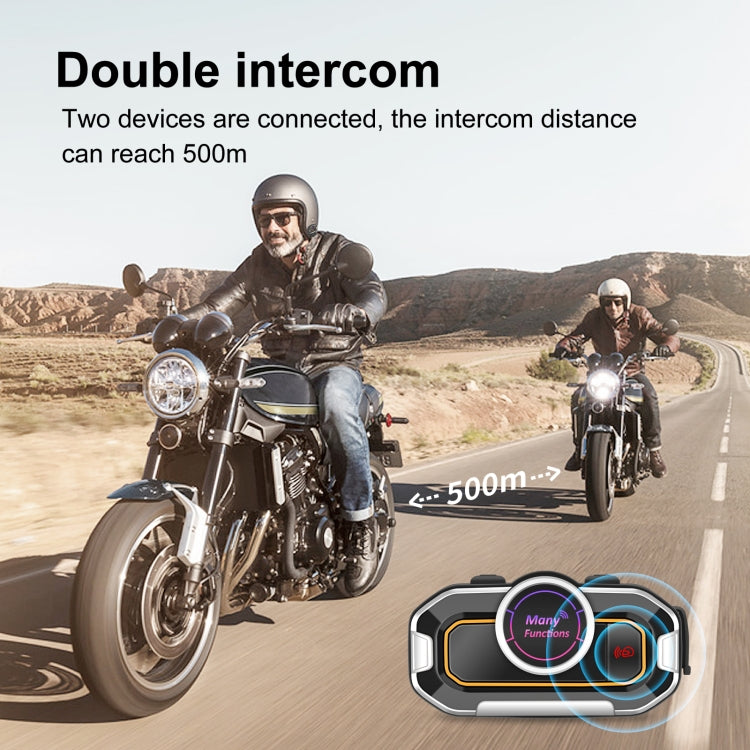 V9 Pro Motorcycle Helmet Bluetooth Walkie-talkie Support FM(Black)