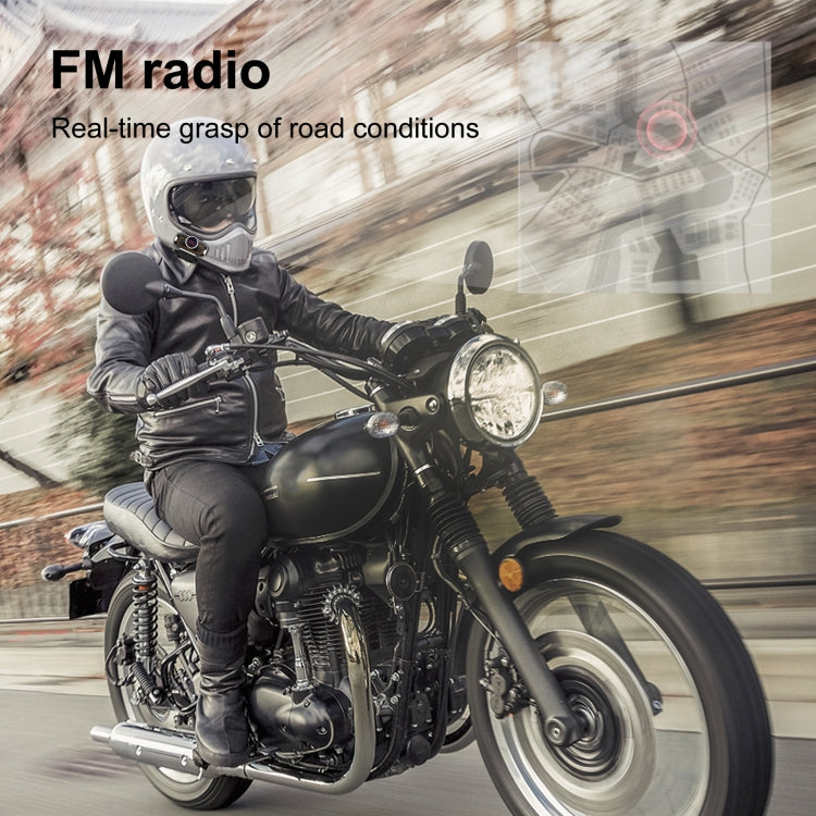 V9 Pro Motorcycle Helmet Bluetooth Walkie-talkie Support FM(Black)