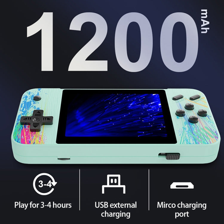 G3 Macaron 3.5 inch Screen Handheld Game Console Built-in 800 Games(Green)
