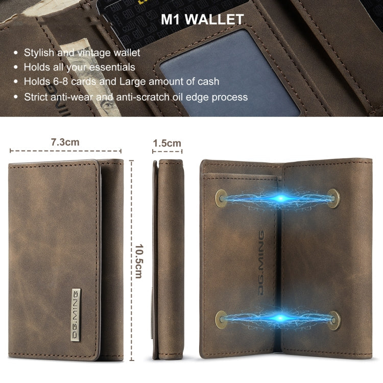 DG.MING M1 Series 3-Fold Multi Card Wallet(Coffee)