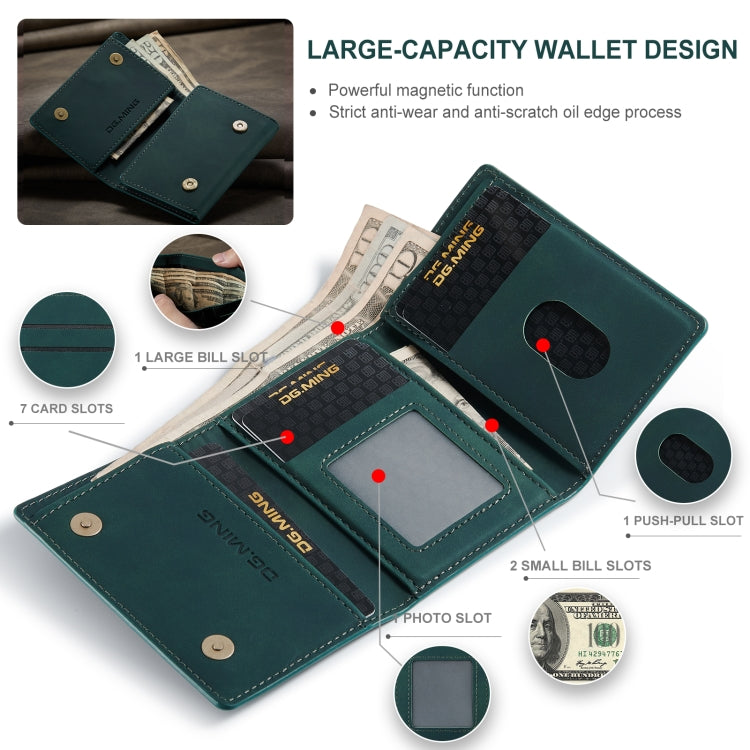 DG.MING M1 Series 3-Fold Multi Card Wallet(Green)