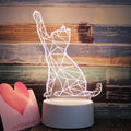 White Base Creative 3D Tricolor LED Decorative Night Light, Button Plug Version, Shape:Cat(White-Warm-Warm White)