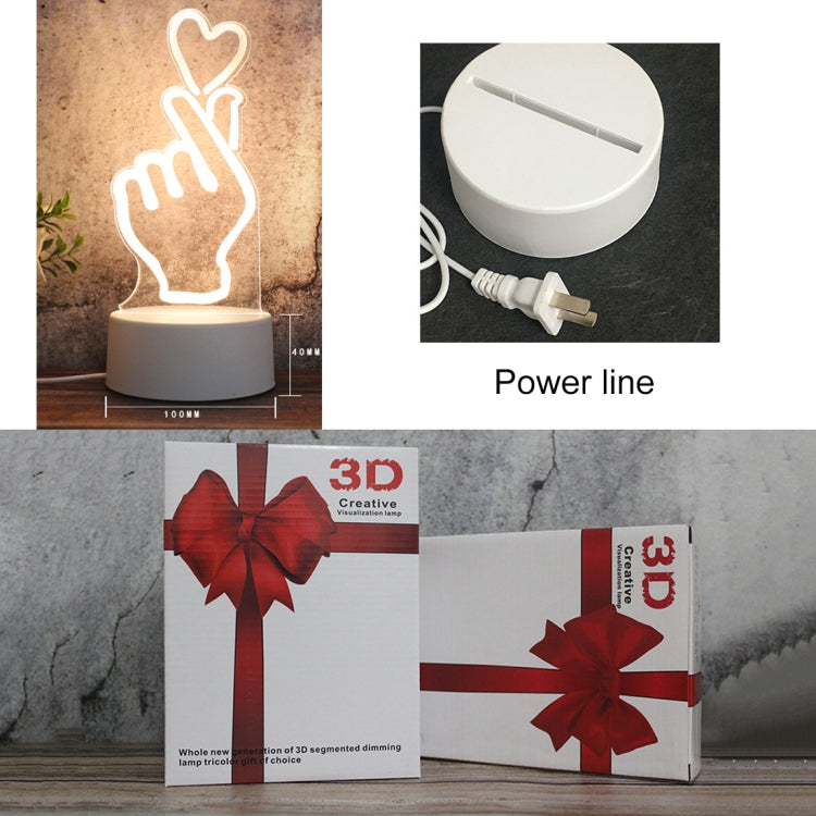 White Base Creative 3D Tricolor LED Decorative Night Light, Button Plug Version, Shape:Cat(White-Warm-Warm White)