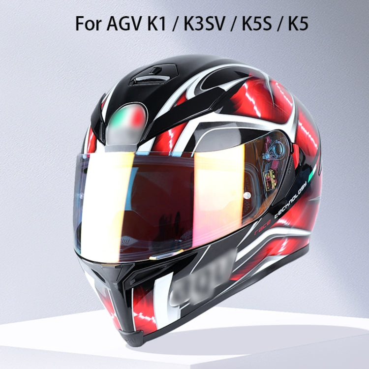 Motorcycle Helmet Visor Anti-UV Wind Shield Lens For AGV K1 / K3SV / K5(Electroplated Red)