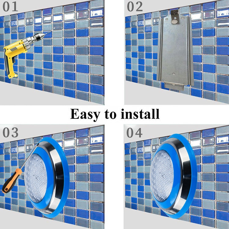 6W LED Stainless Steel Wall-mounted Pool Light Landscape Underwater Light(Colorful Light + Remote Control)