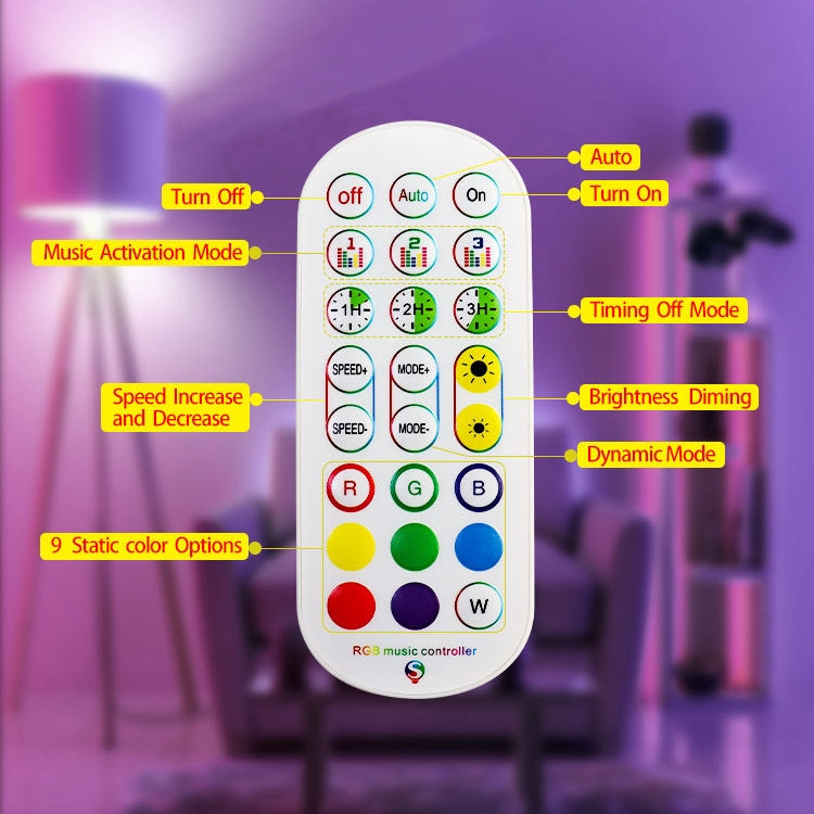 LED Symphony RGB Atmosphere Floor Light with Remote Control, Length:1.2m