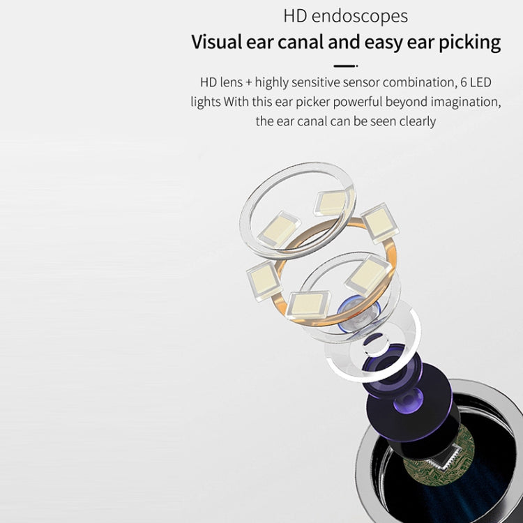 T6 Portable Wireless Smart Visual Earpick Earwax Removal Tool(Yellow)