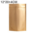 100 PCS/Set Matte Aluminum Foil Snack Stand-up Pouch, Size:12x20+4cm(Gold)