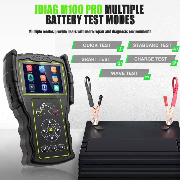 JDiag M100 PRO Intelligent Motorcycle Electronic Fuel Injection System Diagnostic Instrument, Fully Equipped Version(Black)