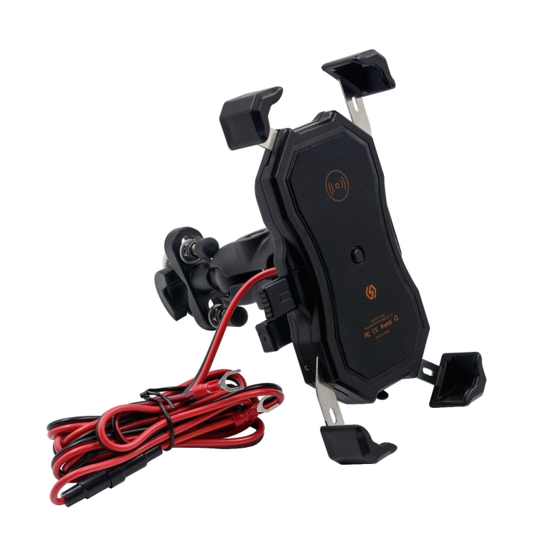 WUPP CS-1288A1 Wireless Charging + Wired Charging One-button Retractable Mobile Phone Stand(Black)