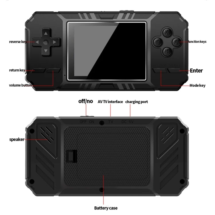 S8 3.0 inch Screen Classic Handheld Game Console Built-in 520 Games(Black)