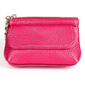 2017 Litchi Texture Genuine Leather Hand Held Small Wallet for Ladies(Rose Red)