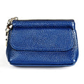 2017 Litchi Texture Genuine Leather Hand Held Small Wallet for Ladies(Sapphire Blue)